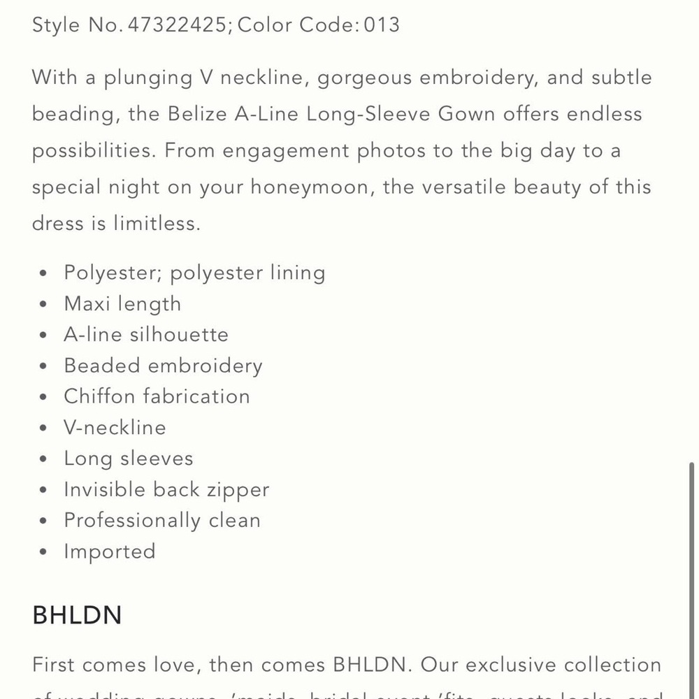 BHLDN Pearl-Embellished Cream Gown